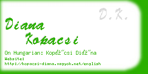 diana kopacsi business card